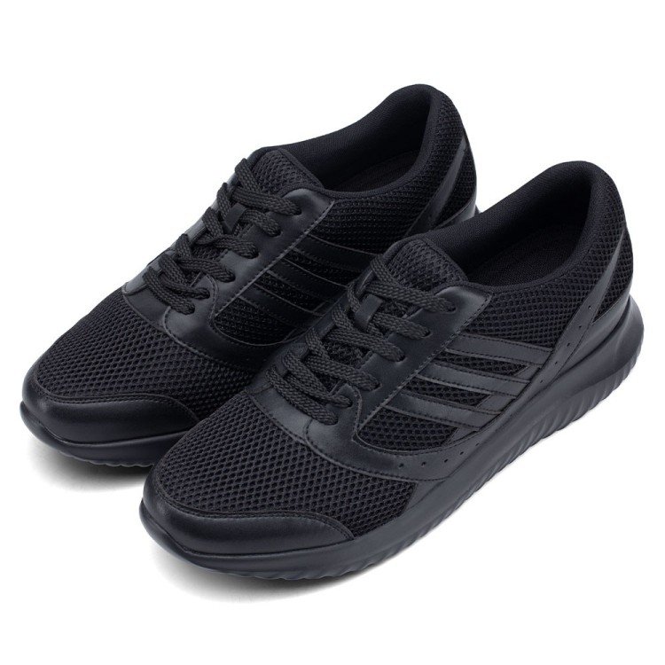 Goldmoral Black Mens Elevator Sneakers Sports Athletic Trainers 7CM / 2.76 Inches