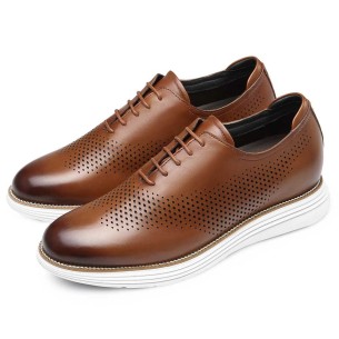 Goldmoral Brown Leather Oxford Elevator Shoes Light...