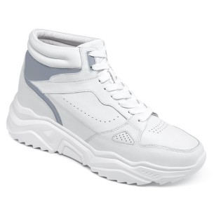 Elevator Basketball Shoes White Leather Height Boosting... 2