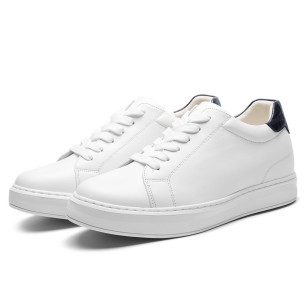 GoldMoral White Leather Elevator Shoes Invisible Height...