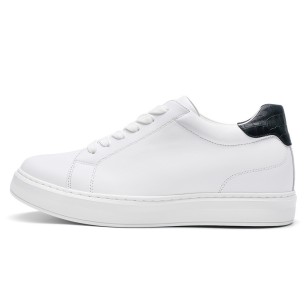 GoldMoral White Leather Elevator Shoes Invisible Height... 2